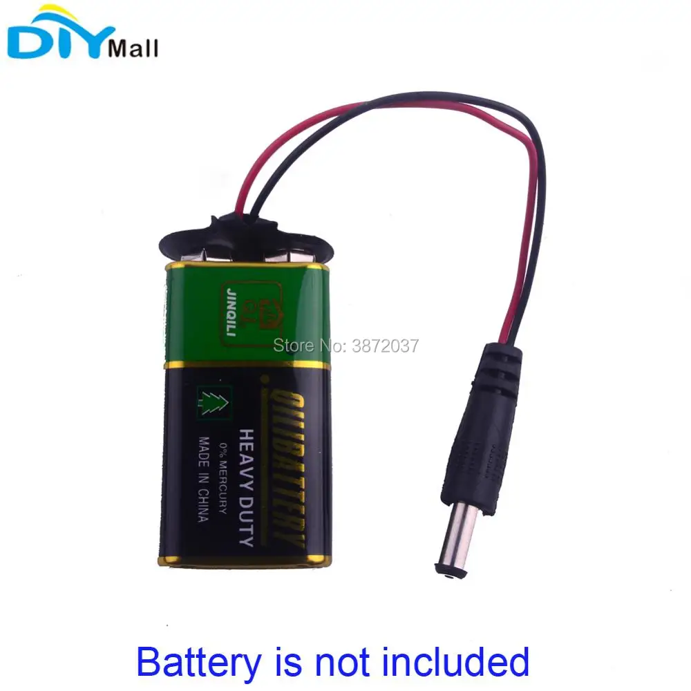 10 pz/lotto 9 V Batteria Clip di 2.1 millimetri X 5.5 millimetri Maschio DC Spina per Arduino