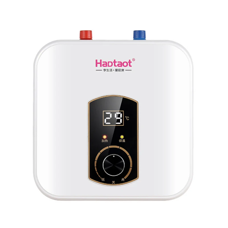 Calentador de agua eléctrico mecánico para el hogar, minicalentador de agua eléctrico de almacenamiento con pantalla de temperatura, ducha de 1500W, 8L/10L