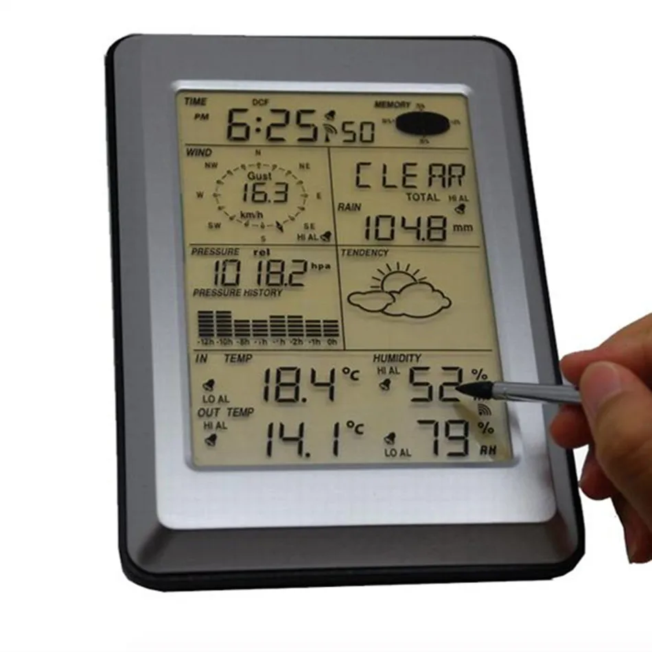 

WA-1091 Solar Touch Screen Wireless Meteorological Instrument Data Transmission Weather Forecaster Multi-function