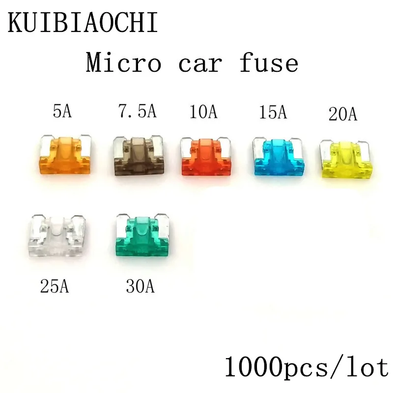 

1000pcs/lot Micro Automotive Fuses Micro car fuse 5A 7.5A 10A 15A 20A 25A 30A