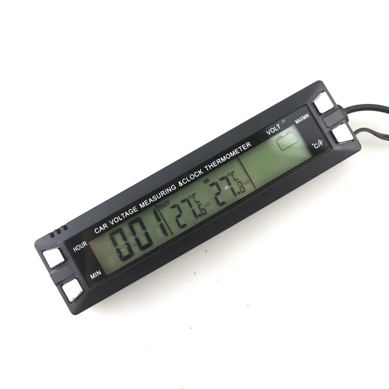 Multifunctional 3 in 1 Car Digital Clock Voltage Temperature Meter Thermometer Voltmeter with two back-light colors EC30