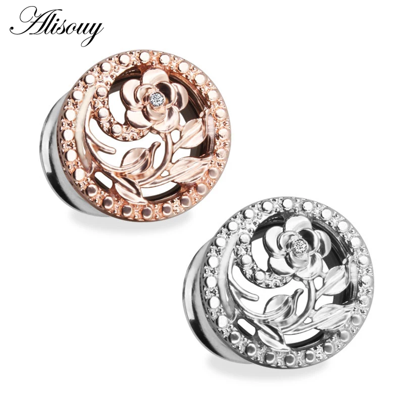 Alisouy Fashion 2pcs Stainless Steel Ear Tunnel Reamer Ear Dilators Gauges Dangle Stretcher Expander Body Piercing Ear 6mm-16mm