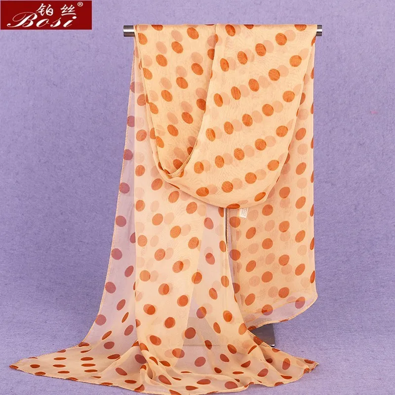 Scarf silk dot print Shawl women wraps scarfs hijab sjaal bandana ladies fashion wrap floral cape female stoles wrap luxury cape