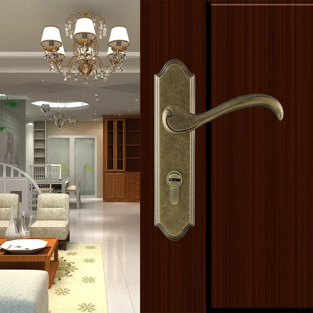 Exquisite solid copper bedroom door lock handle household mute high-grade direct Europe paragraph Suochang