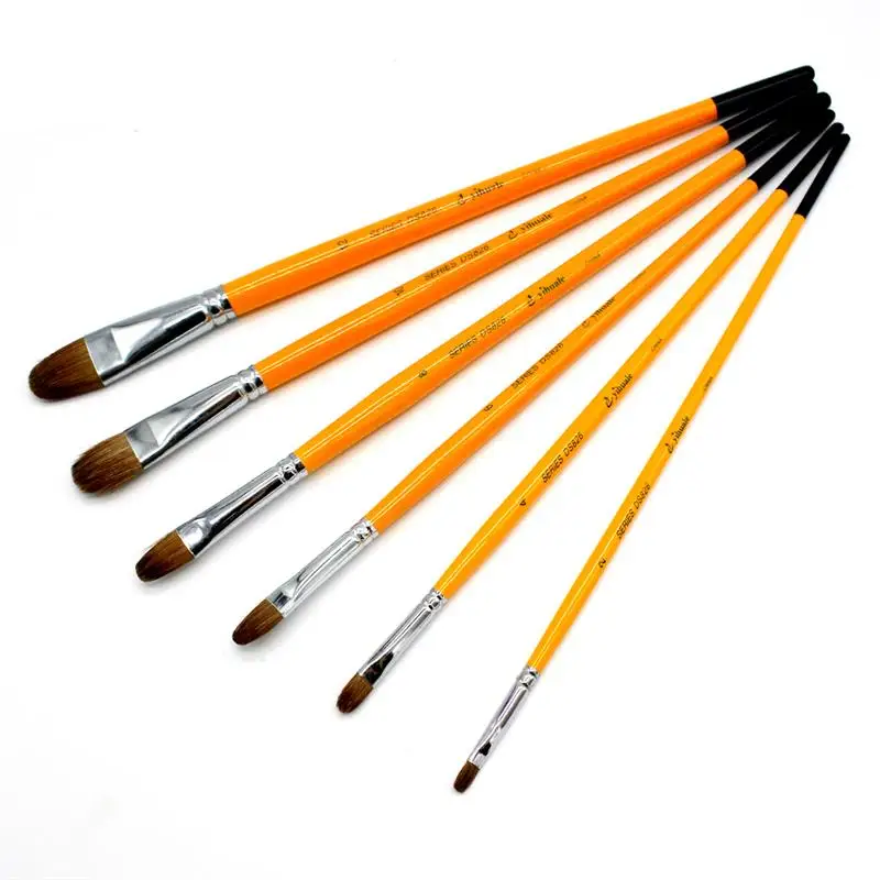 

6 pcs Filbert Weasel Hair Orange Brush Gouache Watercolor Pen Oil Painting Pen Acrylics Paint Brush Paint Brush Brushes set