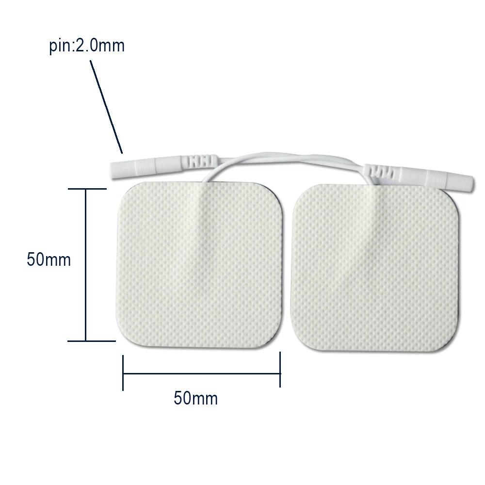 

50 Pairs Electrodes Pads With Plug Hole 2.0mm For TENS/EMS Machines Size 5*5cm