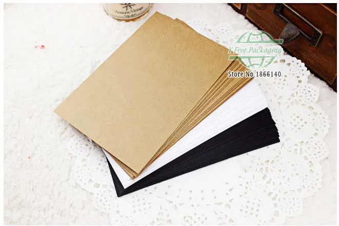 3 Colors 10*15cm Kraft Paper Postcard Greeting Card Vintage DIY Hand Painted Graffiti Card Message Card 300pcs\lot Free shipping