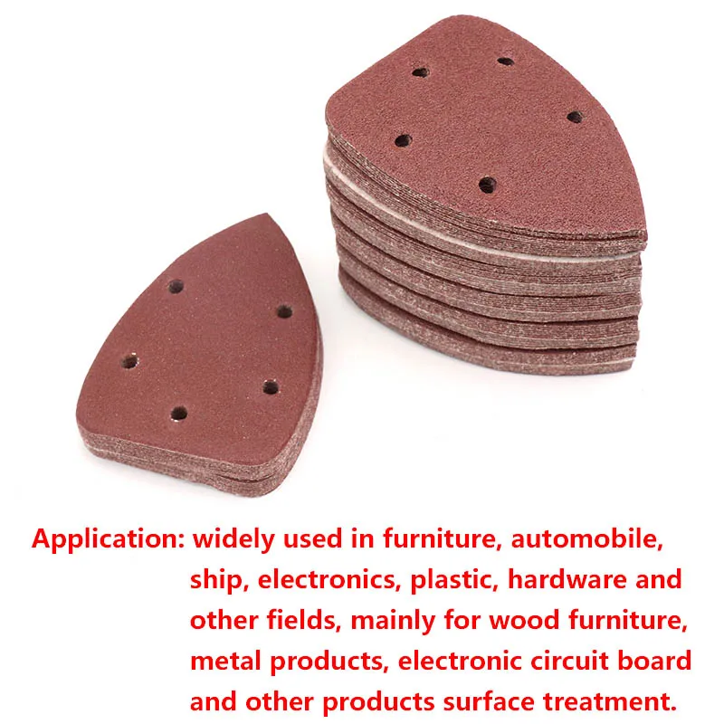 10pcs 140x90mm Self-adhesive Sandpaper Triangle Sander Grit 40-400 Sand Paper Sanding Disc Abrasive Tools For Polishing Wood