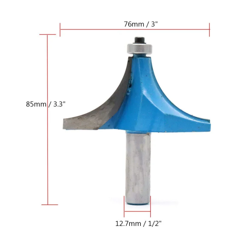 Carpintaria 1/2 Polegada x 2 1/2 Polegada Rolamento da Extremidade Canto Arredondamento Sobre Router Bit-Pack de 1