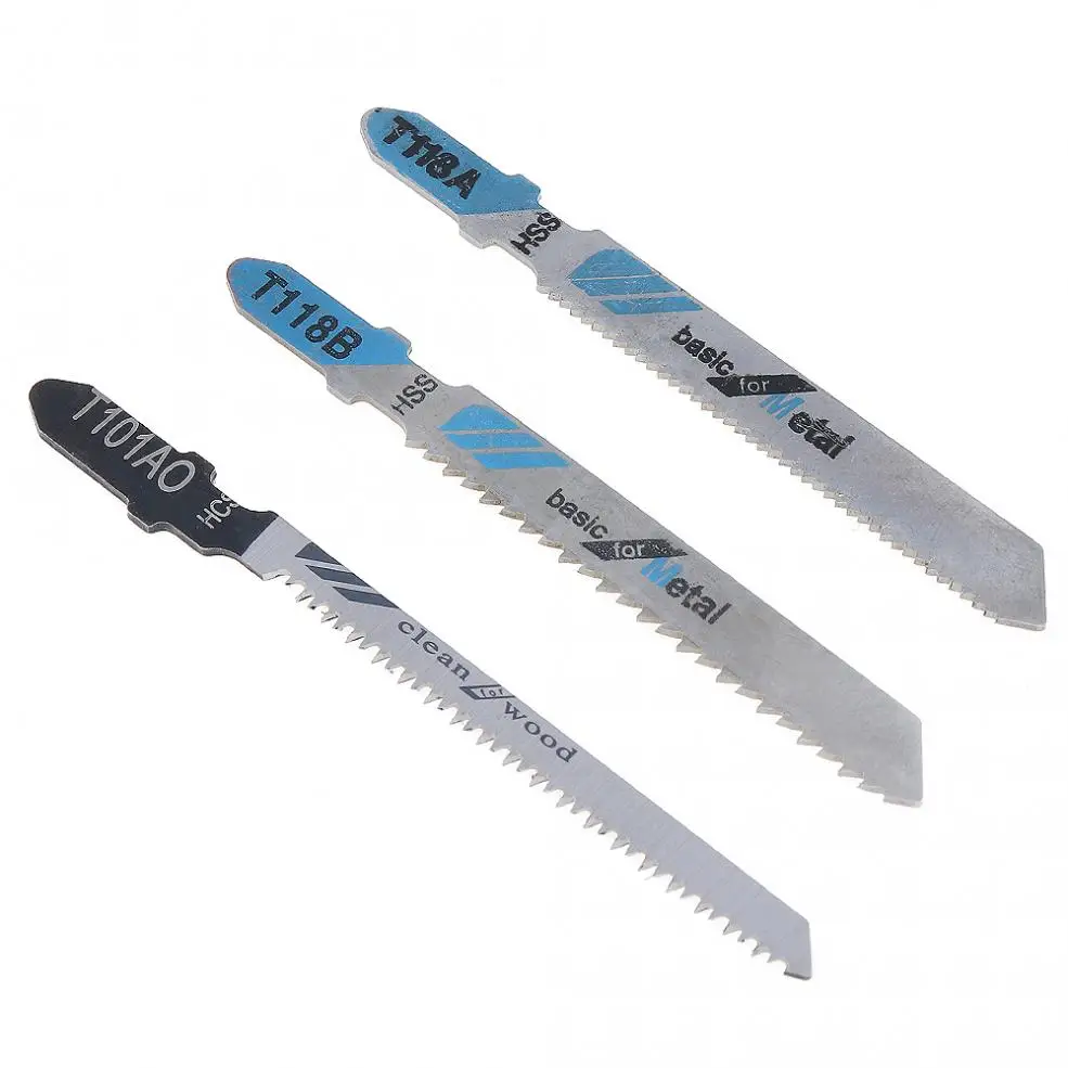 10 pz/set HSS & HCS Combinazione Alternativo Seghe Lame di Taglio Dritto Jig Seghe per la Lavorazione Del Legno/Plastica PVC