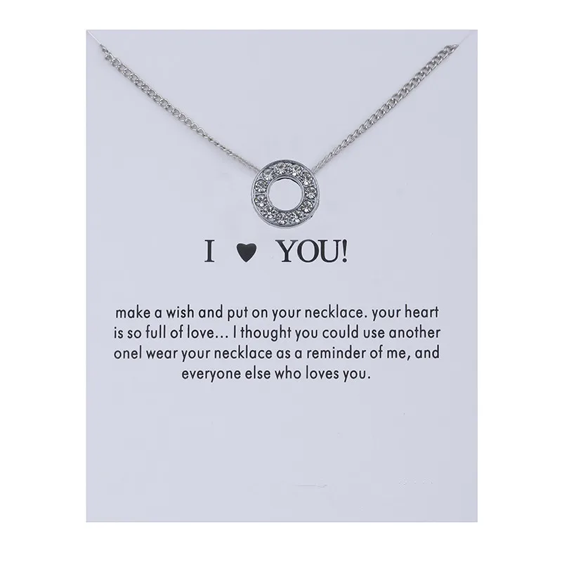 Women Name Personality Alphabet Initial Letters Message Card Necklace Pendant Women Necklaces I Love You Jewelry Gifts
