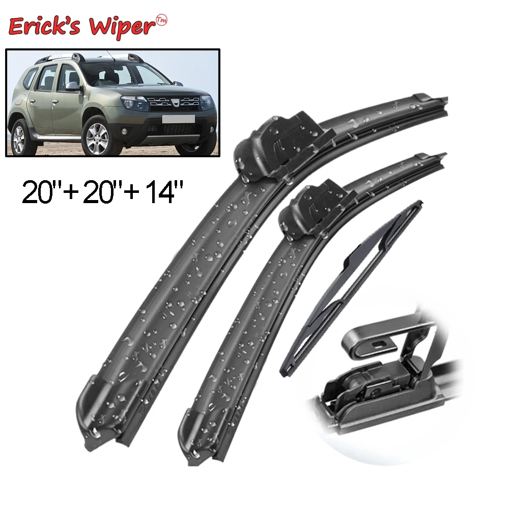 Erick\'s Wiper Front & Rear Wiper Blades Set Kit For Dacia Renault Duster 1 2013 - 2016 Windshield Windscreen Window 20\