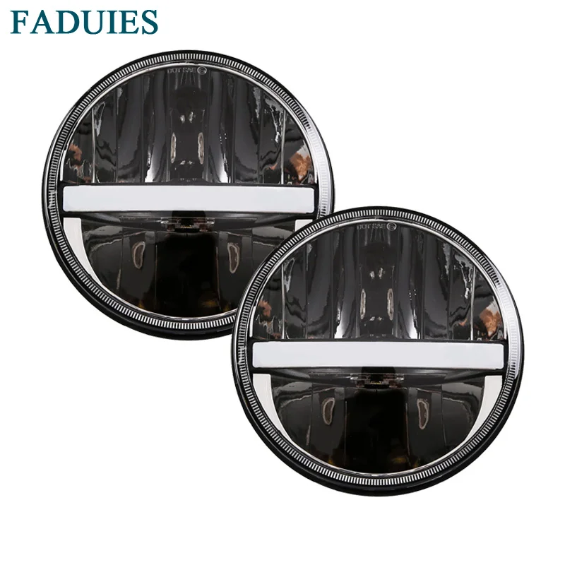 

FADUIES 2psc 7 Inch LED Headlights with DRL & Amber Turn Signal For Jeep Wrangler Jk TJ Fj Hummer Trucks Harley Off Road Lights