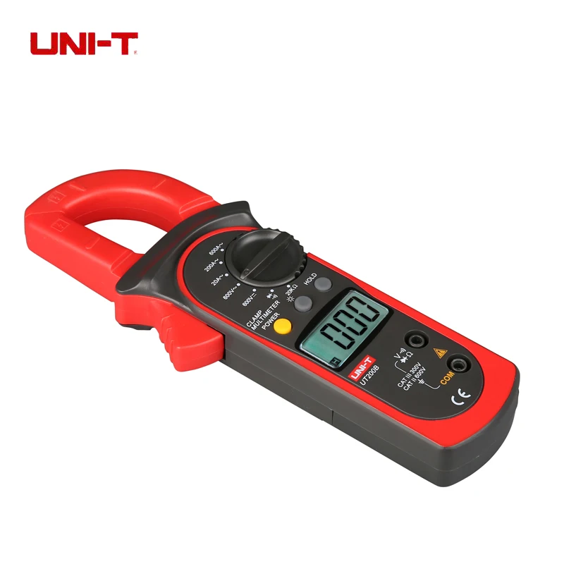 UNI-T UT200B Digital Clamp Meter 1999 Manual Range ACA 600A ACV DCV 600V Sine Wave RMS Resistance 20Kohm