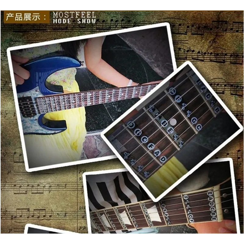 1pcs ultra-thin acoustic guitar electric guitar neck fingerplate musical scale stickers Guitar Parts accessories