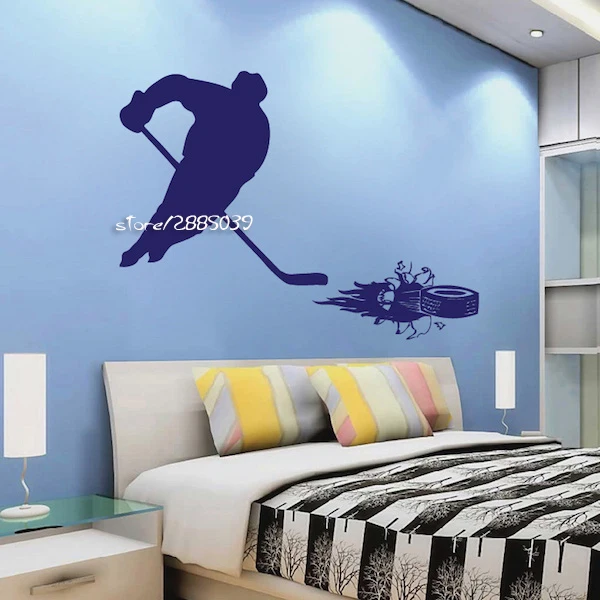 3d Puck Hockey Wall Decal Removable Waterproof Wall Stickers Decor Kids Boys Room Wallpaper High Quality Wall Tattoo SA786