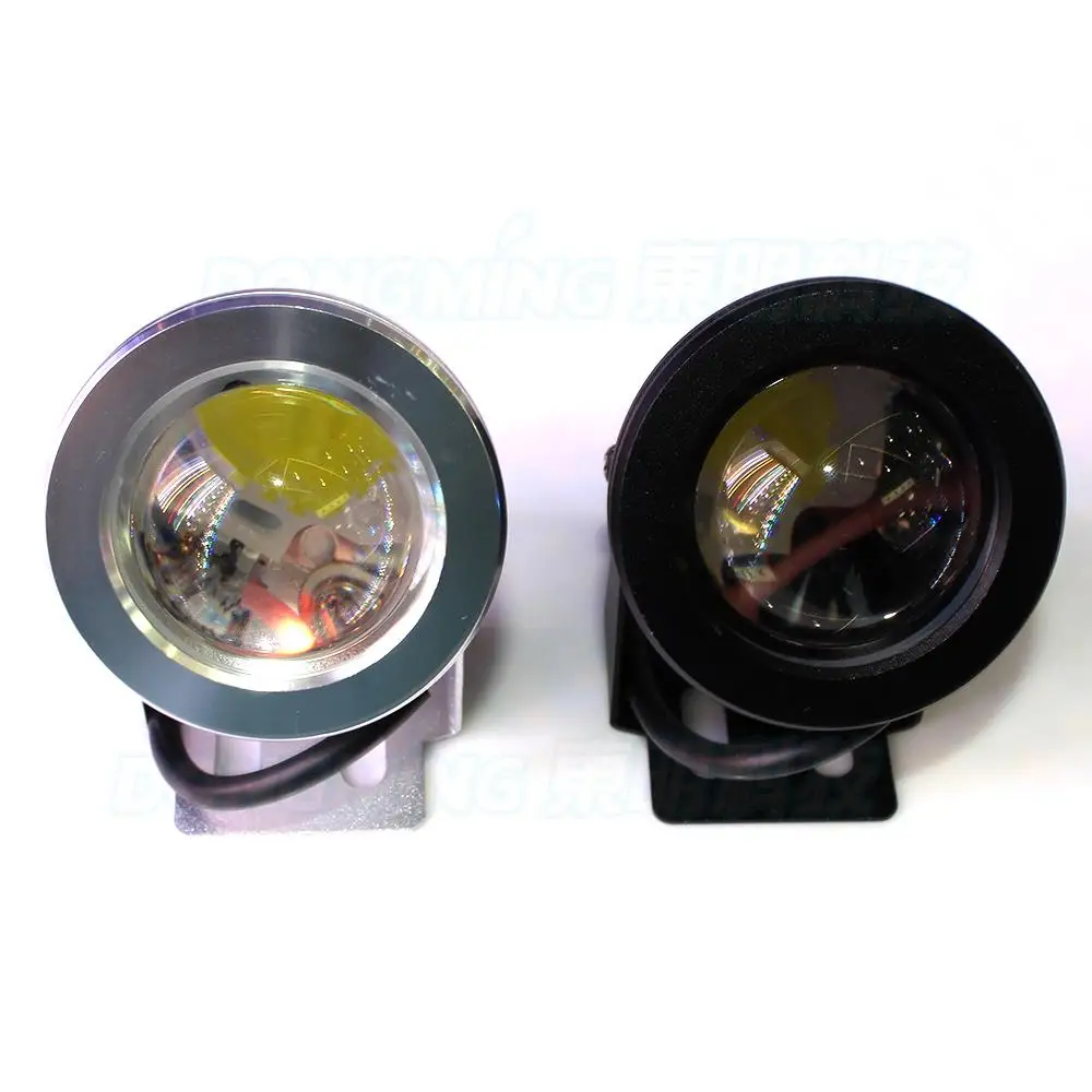 

Black cover AC85-265V LED Swimming Pool Light Underwater IP68 10W Cool/Warm white LED Lights Convex Lens fountain pond aquarium