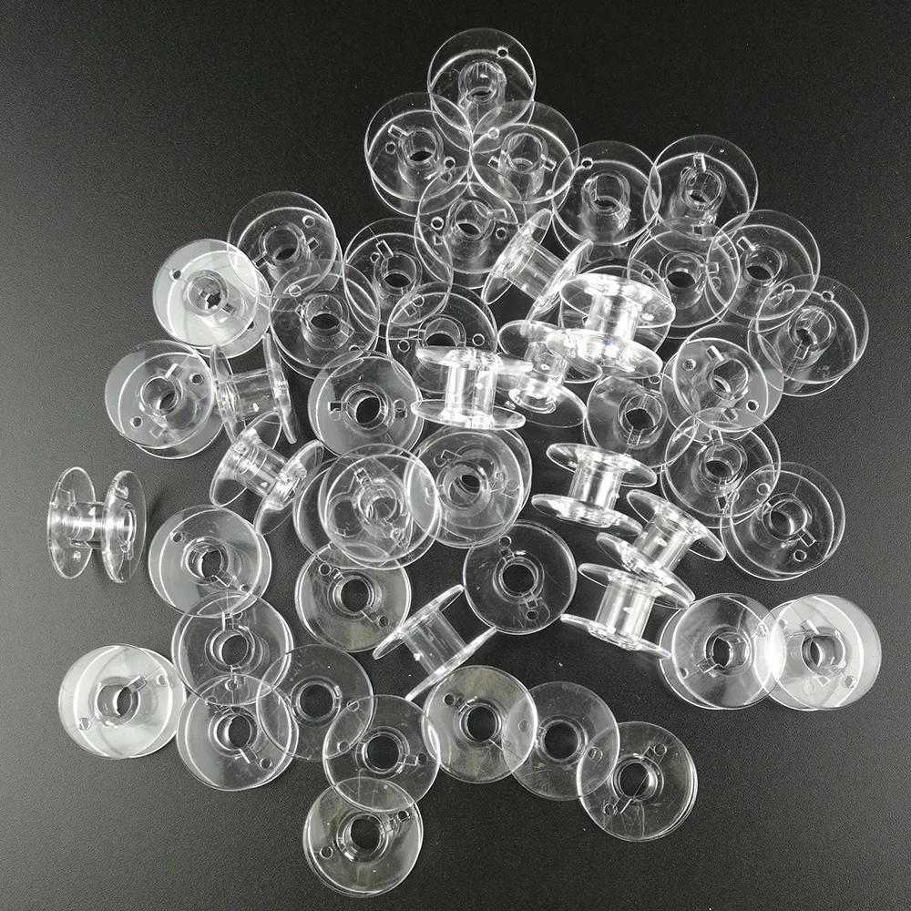 100 PCS 2x1cm Plastic Clear Home Sewing Machine Thread String Empty Bobbin Spools Plastic Empty Sewing Machine Bobbins Spools