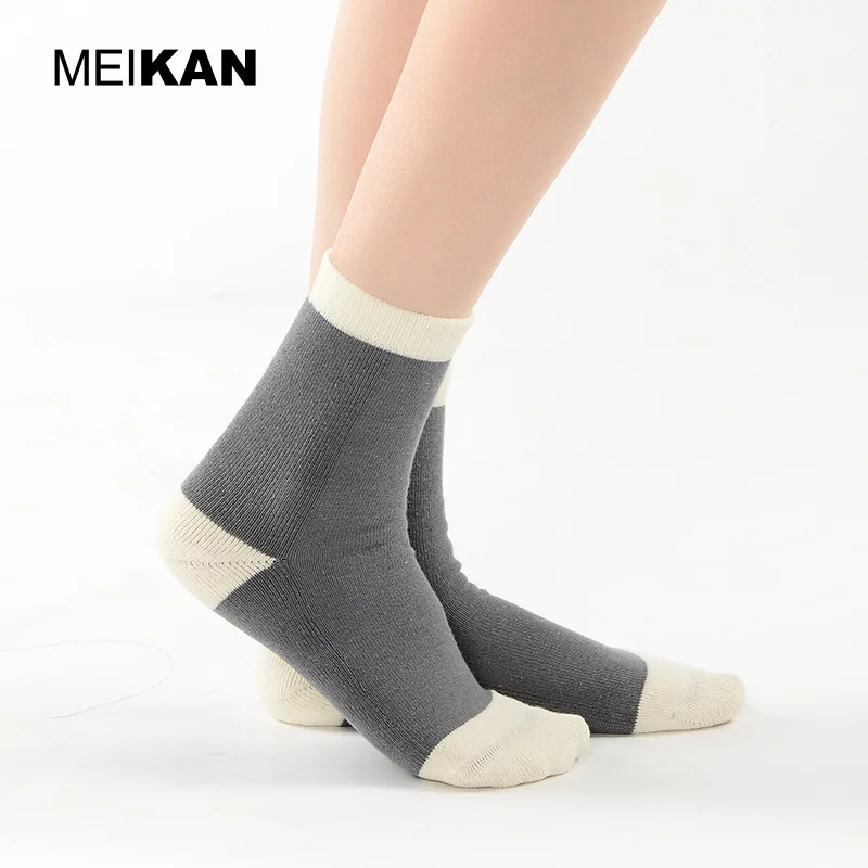 MKJC1807B-Morandi Color Half Terry Cotton Socks for Women, Thick, Breathable, Soft and Warm, High Quality, Winter