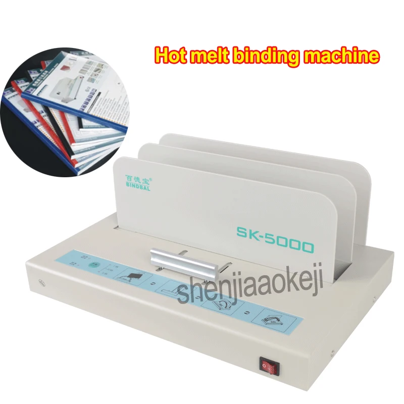 SK5000 Electric Hot glue Binding Machine Desktop Thermal Binder book Binding Machine Punch-free Binder Archives Book 220V 1pc