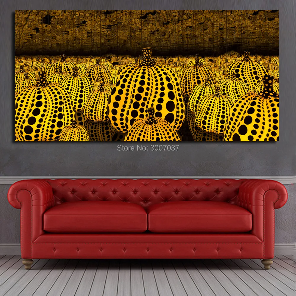 Yayoi Kusama Eternal Love I have for the Pumpkins 100% Hand Painted Oil Painting On Canvas wall Painting for Home Decor No Frame