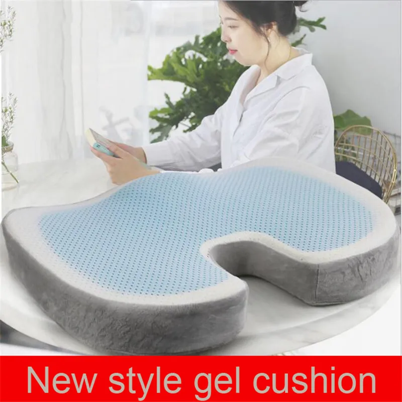 YR New Summer Style U-Shaped Low Rebound Memory Foam with gel pad Core Cushion Improves Posture Pad Orthopedic Chair Seat Mat