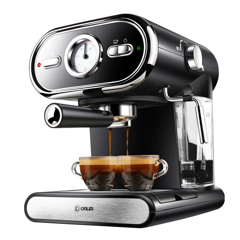 20BAR Coffee Maker Machine Espresso Cups Semiautomatic Household Visualization Milk Foam Double Temperature Control