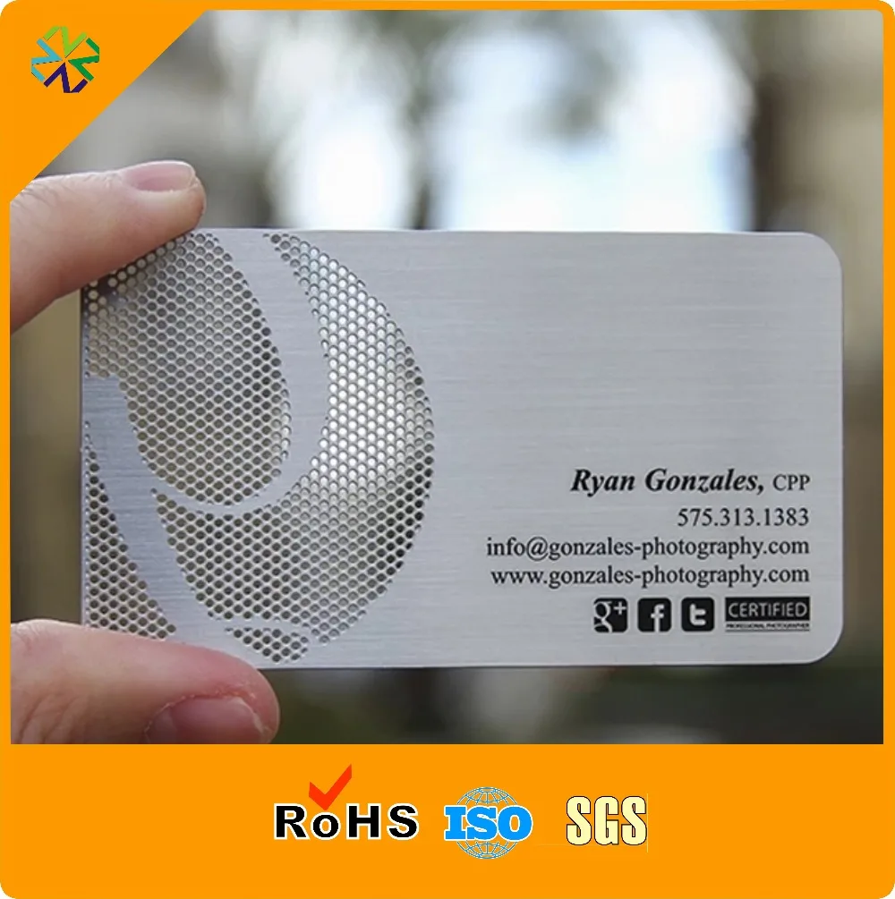 2019 new design metal business card/Stainless steel business card/blank metal business card