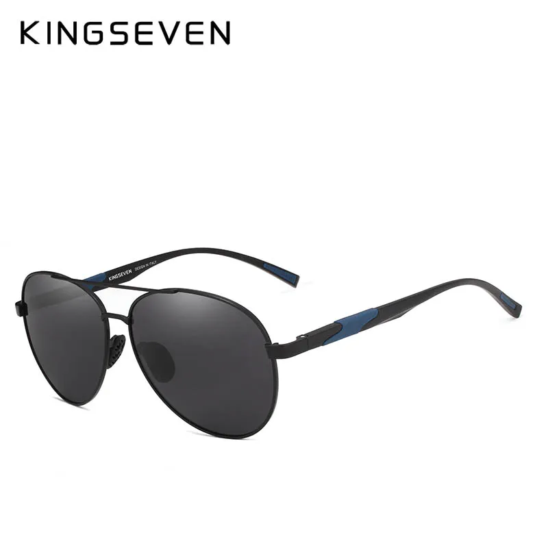 KINGSEVEN Desain Kacamata Hitam Terpolarisasi Klasik Pria Kacamata Surya Pilot Aluminium UV400 Perlindungan NF-7228