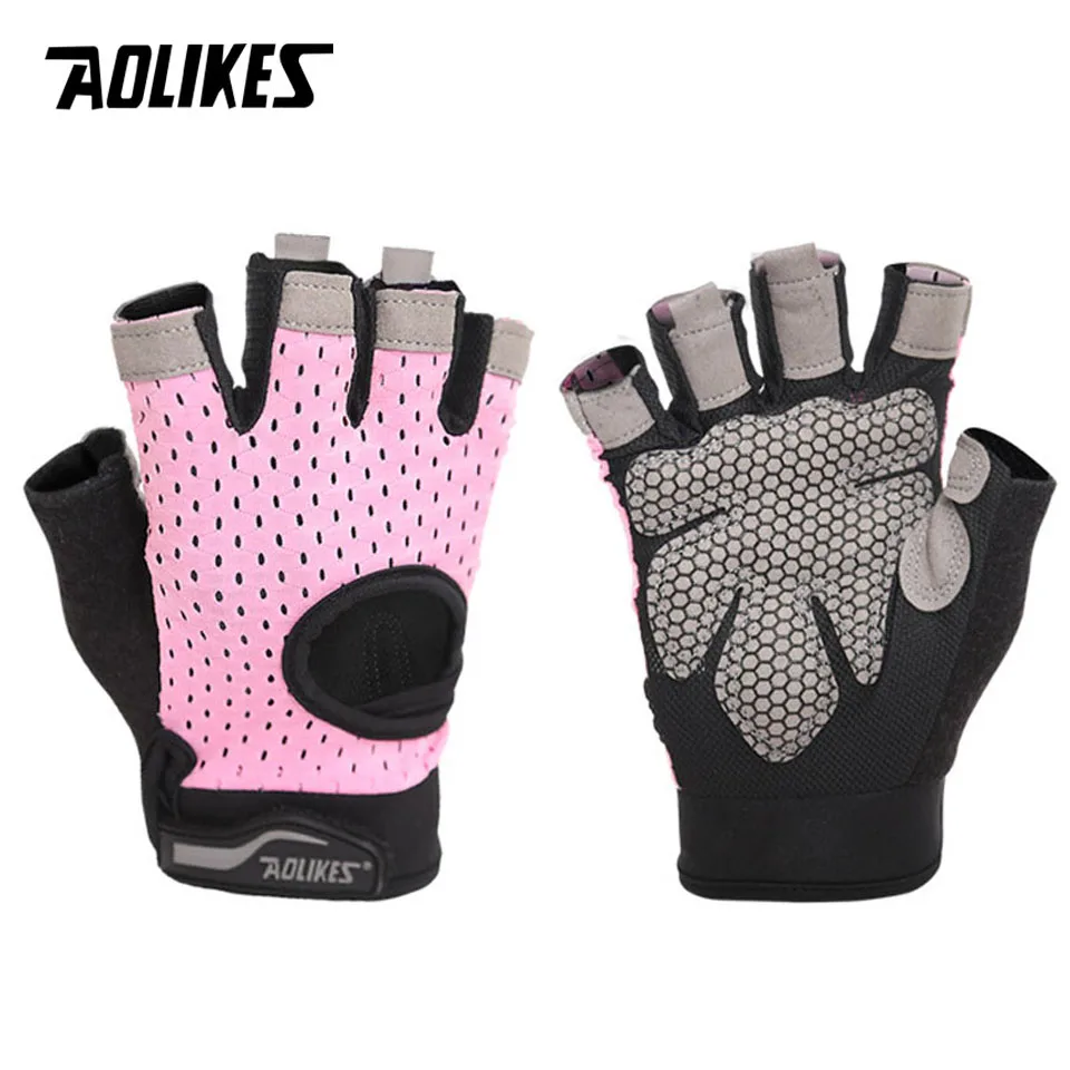 AOLIKES Professional Gym GlovesExercise Gloves Men Hands Protecting Breathable Sports Gloves Sport Fitness Weight-lifting Gloves