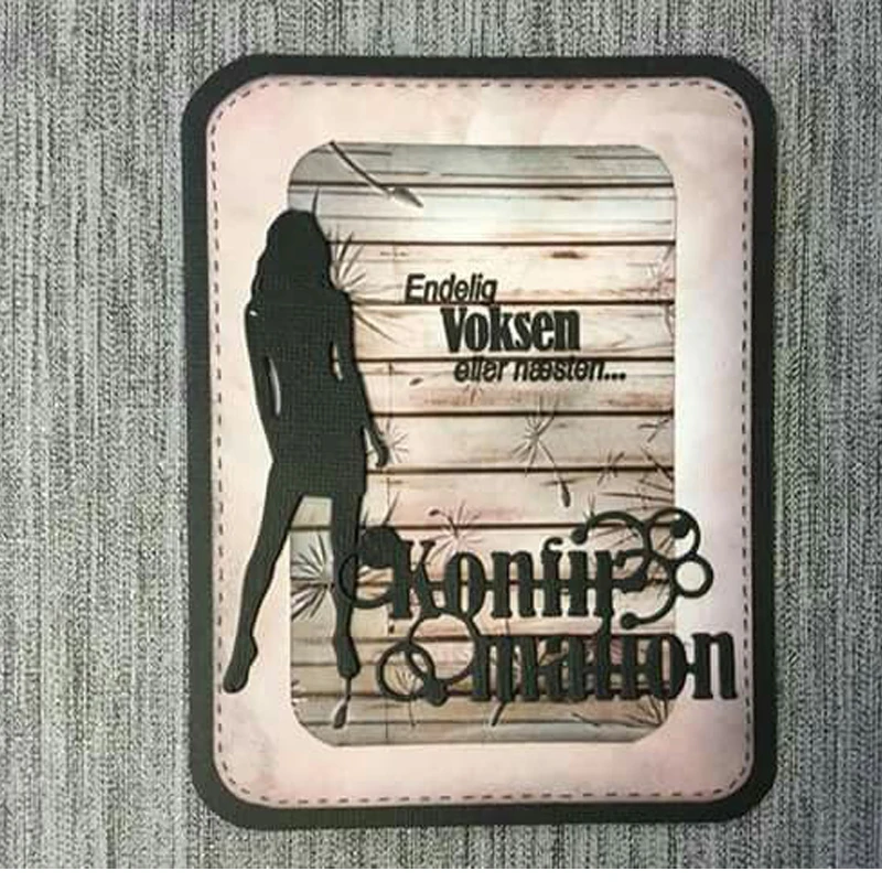 Stencil per fustelle in metallo con silhouette e parole di moda per modello di fustellatura artigianale in carta goffrata decorativa per