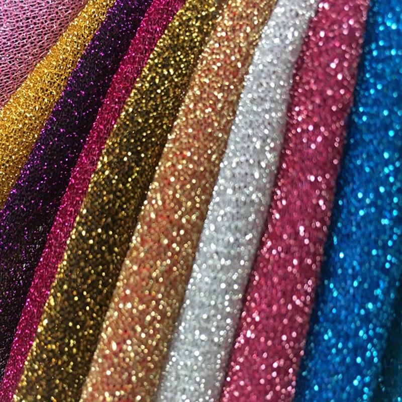 Shimmer Fabric metaliczny poliester strona dekoracji błyszczący szalik DIY Tilda tkaniny do szycia 1 stoczni