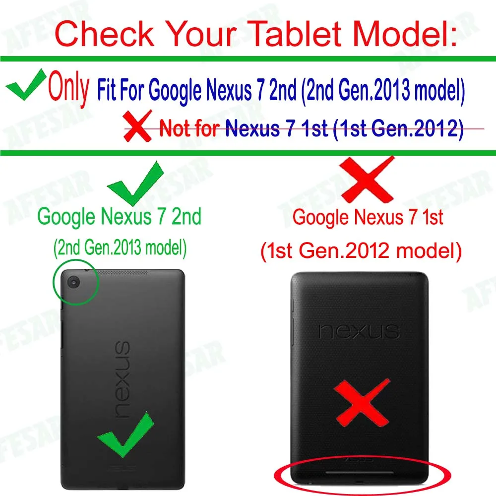 Nexus 7 스마트 가죽 커버 케이스, 울트라 슬림 플립 북 케이스, 자석 자동 수면, Asus Google Nexus 7 FHD 2 세대 2013