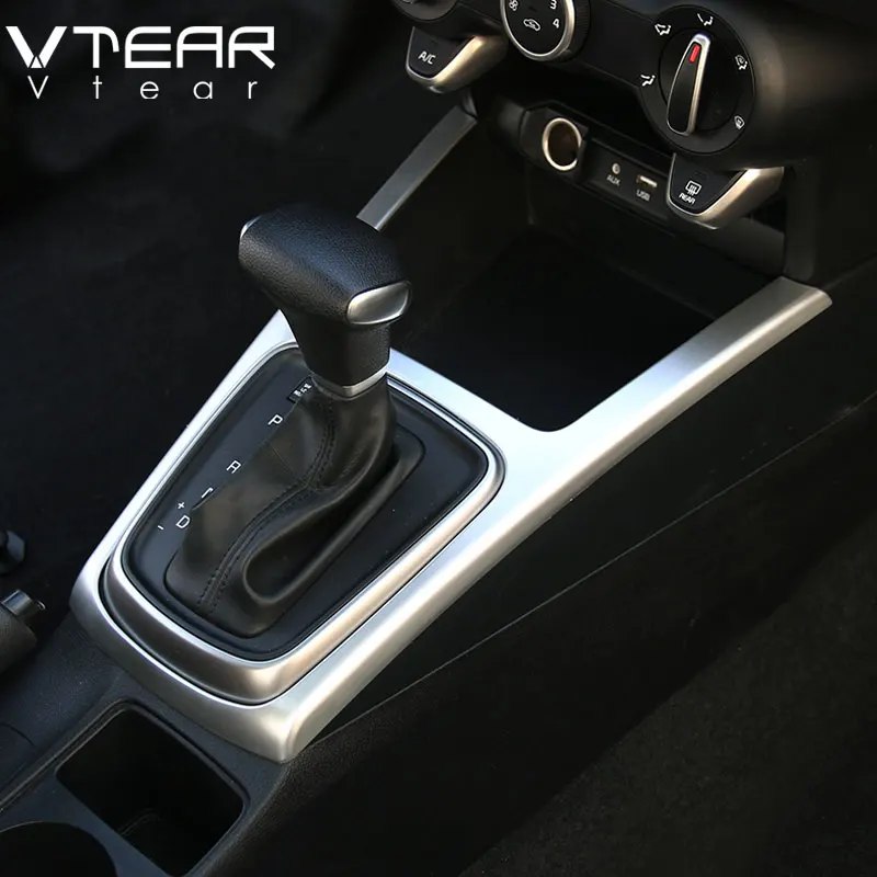 Vtear For Kia Rio 4 X-Line Gears Frame Cover Interior U Panel Circle Chrome Trim Car-Styling Interior Moulding Accessories 2018