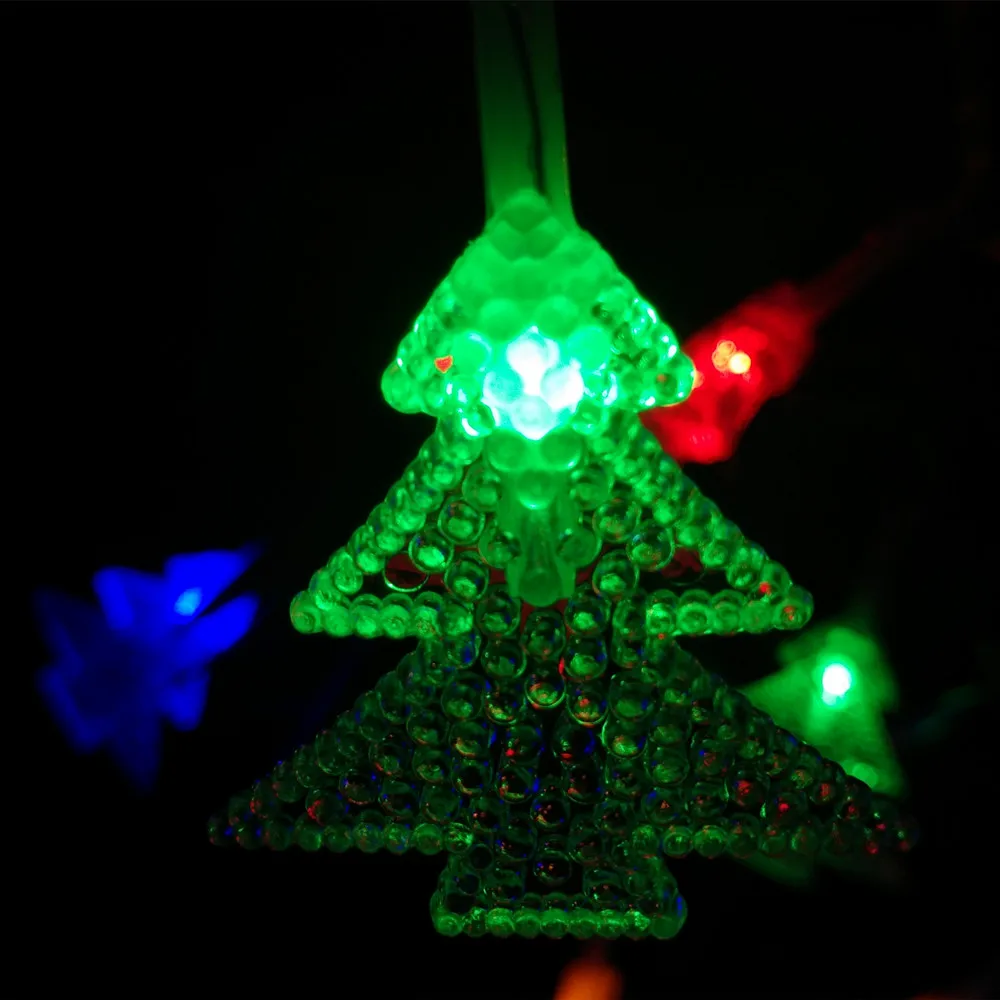 Yiyang LED String 3M 30LED String Lampu Dioperasikan Pohon Natal Bentuk LED Peri Xmas String Lampu Multi-Warna Luces