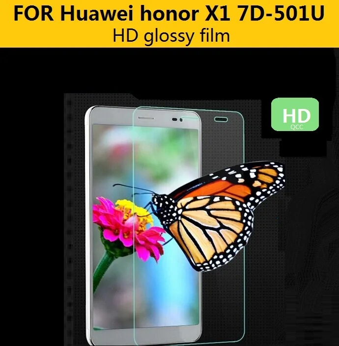 

Top quality HD lcd Clear Glossy screen protector film For Huawei honor X1 7D-501U Media pad 7.0" tablet front HD Lcd films