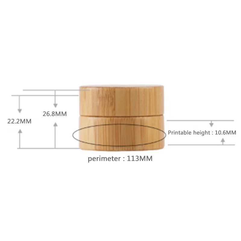 5ml 10ml 30ml Natural Bamboo Refillable Bottle Cosmetics Jar Box Makeup Cream Storage Pot Container Round Bottle Portable PJ264