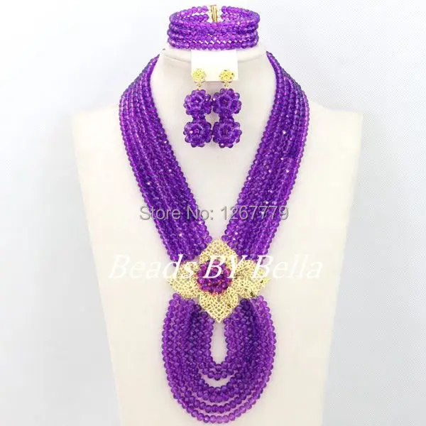 Hot New Bridal Jewelry Sets Red Nigerian Wedding African Beads Jewelry Set Crystal Fashion Gift Necklace Free Shipping ABJ880