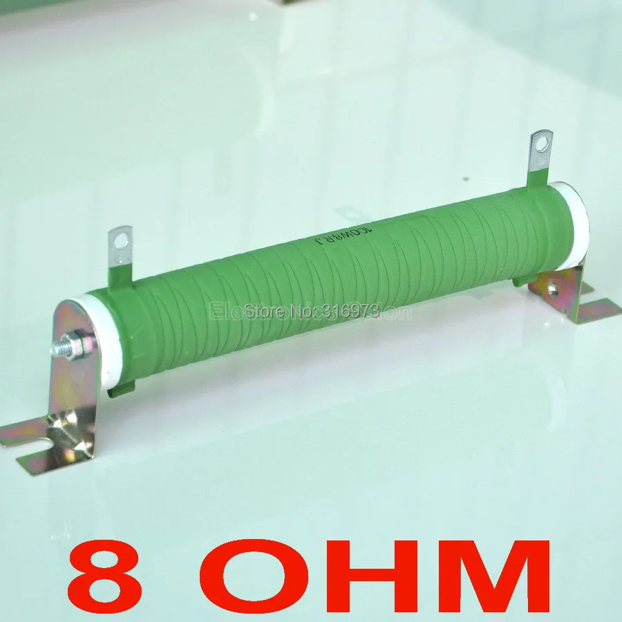 8 ohm 100 Watts Non-inductive Wirewound Coated Ceramic Tube Resistor, Audio Amplifier Dummy Load, 100W.