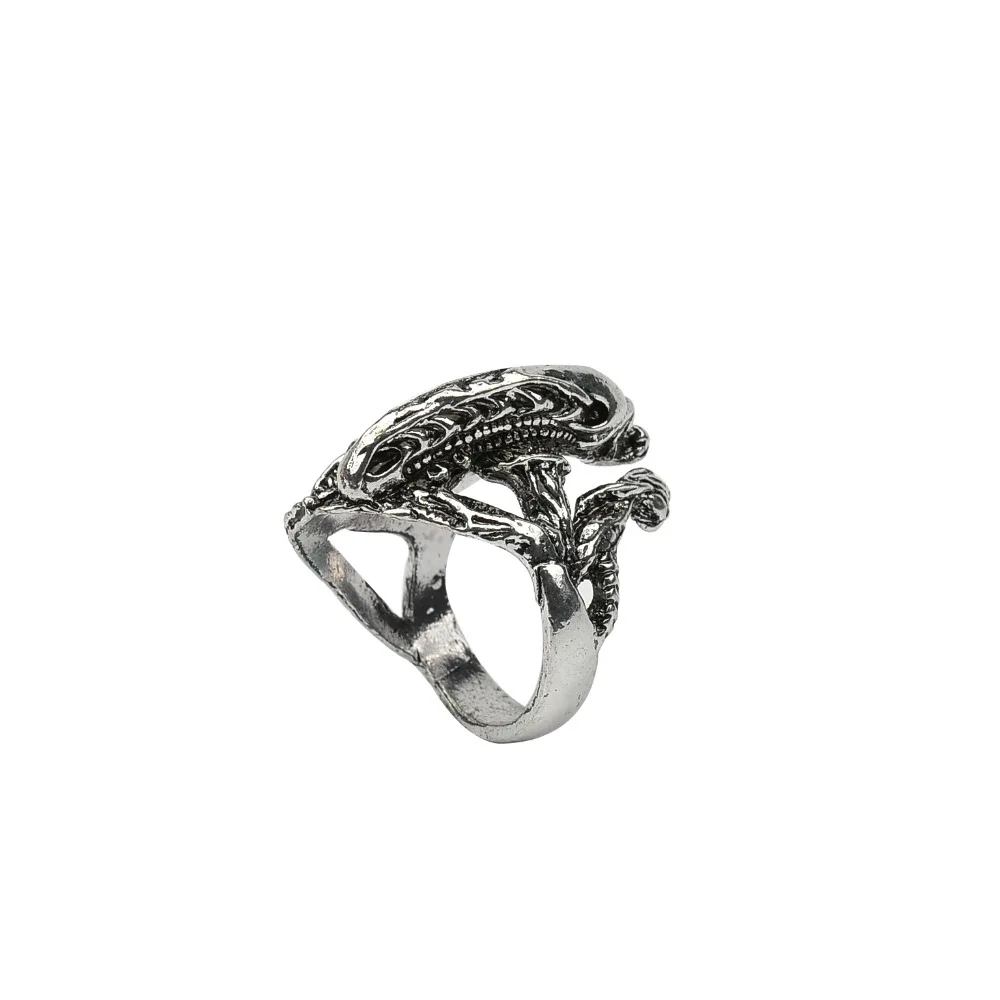 Hot AVP Alien and Predator Punk Ring Alien Warrior Rings Cool Jewelry Animal Skull Biker Ring For Men Women