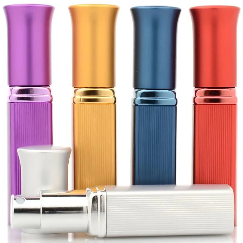 

Top Quality 6ml Refillable Mini Perfume Glass Bottle Traveler Aluminum Spray Atomizer Travel Perfum Spray Bottle LX5686