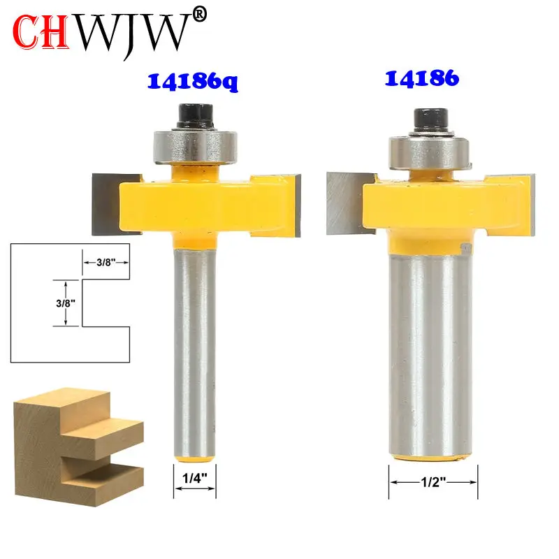 

1pc 3/8" Slot Slotting & Rabbeting Router Bit - 1/4" 1/2" Shank Woodworking cutter Tenon Cutter for Woodworking Tools