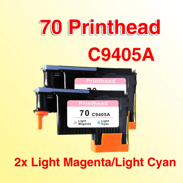 2x compatible for HP70 Light Magenta & Light Cyan Print head C9405A Z2100 Z3100PS Pro B8850