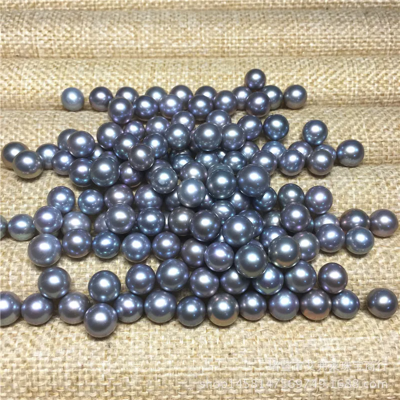 MADALENA SARARA 7.5mm-8.0mm Saltwater Akoya Pearl Gray Perfectly Round Loose Pearl Bead For DIY Women Jewelry Making