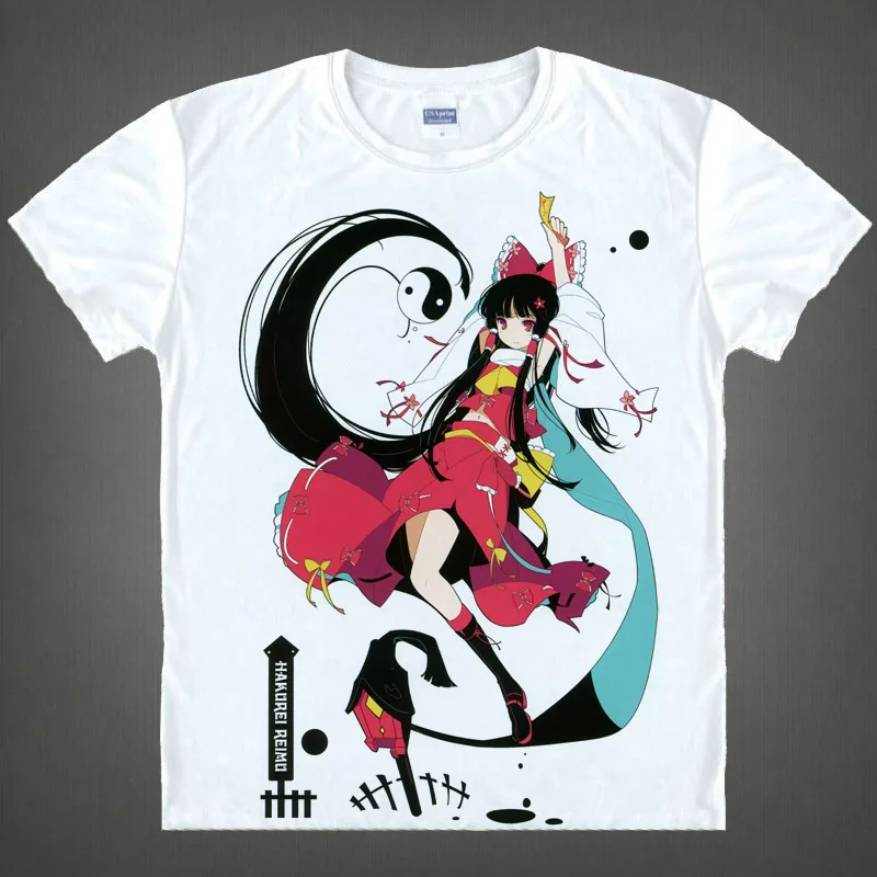 Coolprint Japanese Anime Shirt TouHou Project T-Shirts Multi-style Short Sleeve Hakurei Reimu Flandre Scarlet Cosplay Kawaii