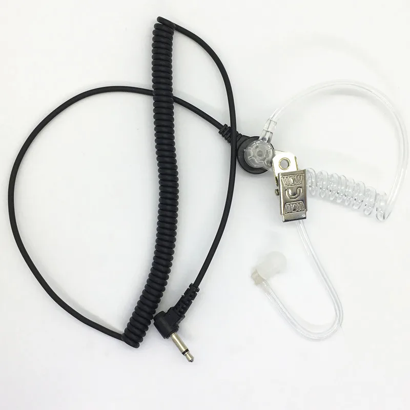 3.5mm listen only telescope air tube in ear headpone for motorola hytera etc walkie talkie microphone