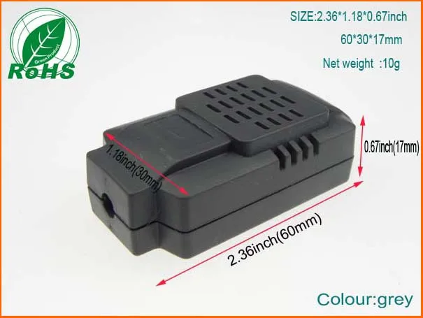 60*30*17 Mm Gratis Verzending Behuizing Plastic Behuizing Instrument Shell Behuizing Sensor Controller Grijs Kleur
