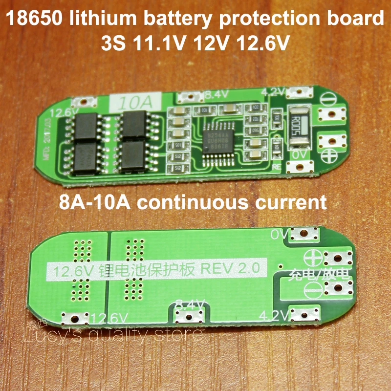 5pcs/lot 3 series 11.1V 12V 12.6V 18650 lithium battery protection board protection IC 8A 10A current