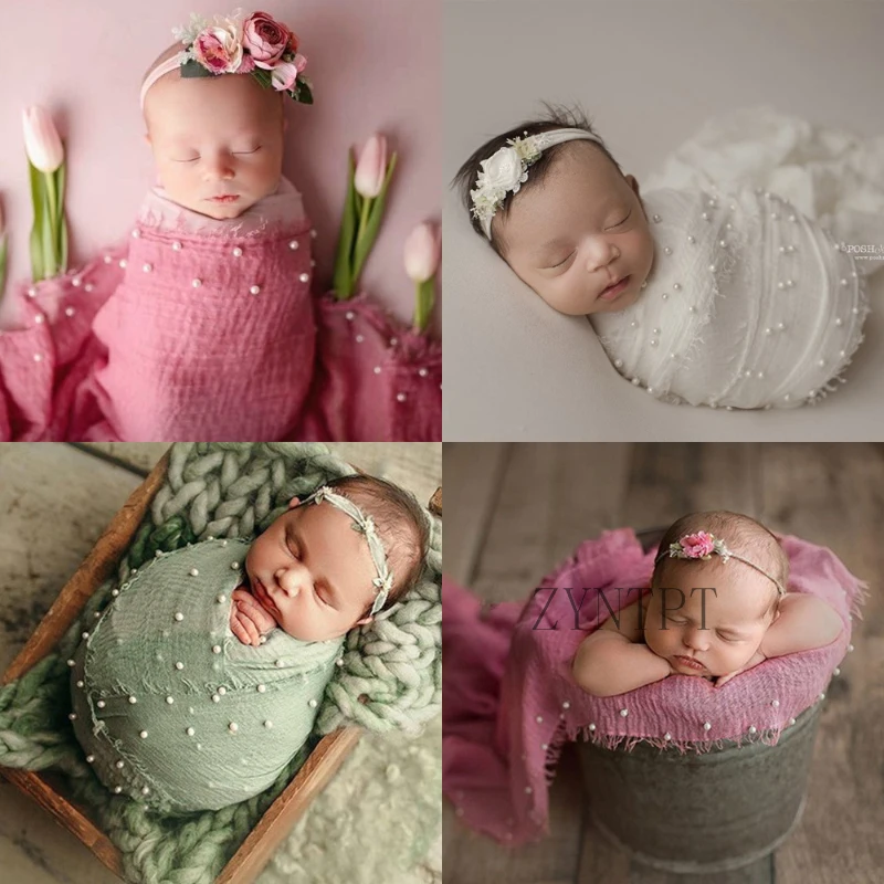 Envoltório de pérolas para recém-nascidos, adereços de fotografia para bebê menina e menino, sessão fotográfica Flokati, Studio Accessories