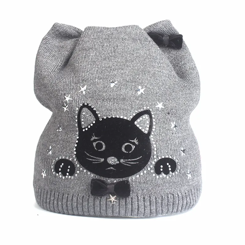 Xthree cute kitty children's winter autumn hat knitted hat baby cotton beanies hat for girl